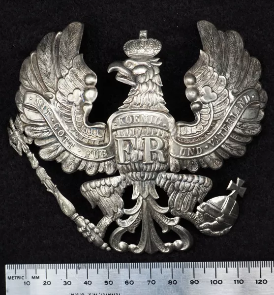 Prussian Pioneer Enlisted Pickelhaube Frontplate Visuel 1 principal